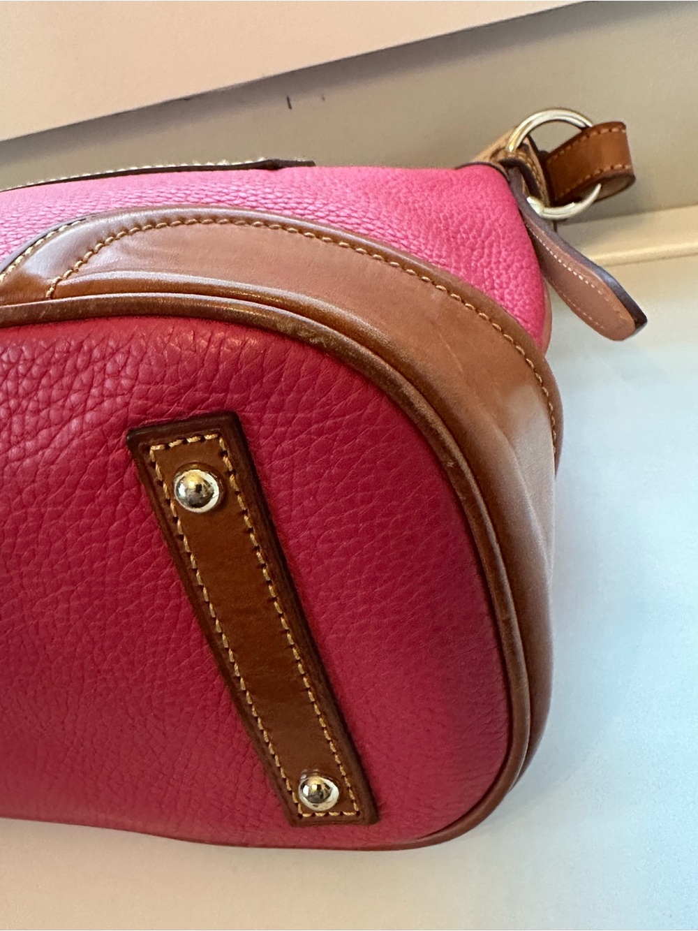 💐 Dooney & Bourke Pink Pebble Grain Leather Hobo Bag - Picture 9 of 16